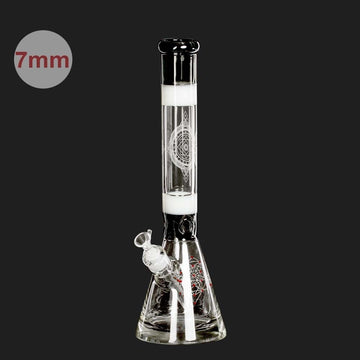 Amsterdam - Mixed Geometric Designs Bong Black & White - H41cm - Ø50mm - Schliff18.8mm