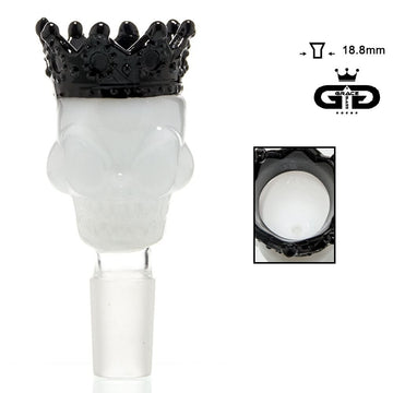 Grace Glass Totenkopf Koenig Bong Kopf Schliff: 18.8 mm - Weiß