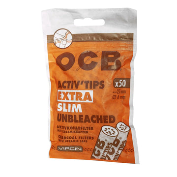 OCB Activ' Tips Extra Slim 6mm - 50 Stück - unbleached