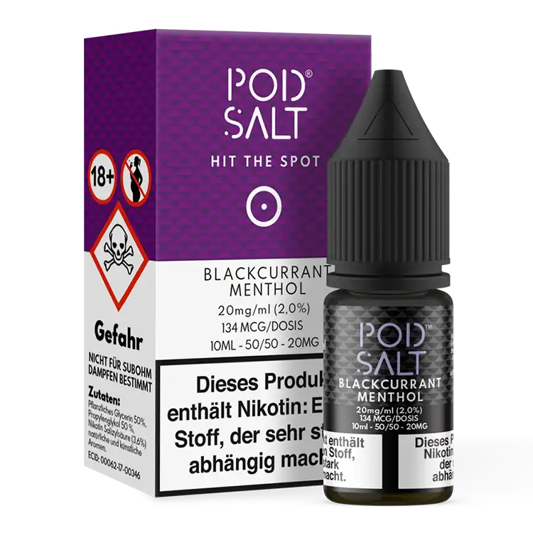 POD SALT Nikotinsalz Liquid 10 ml Blackcurrent Menthol 20 mg