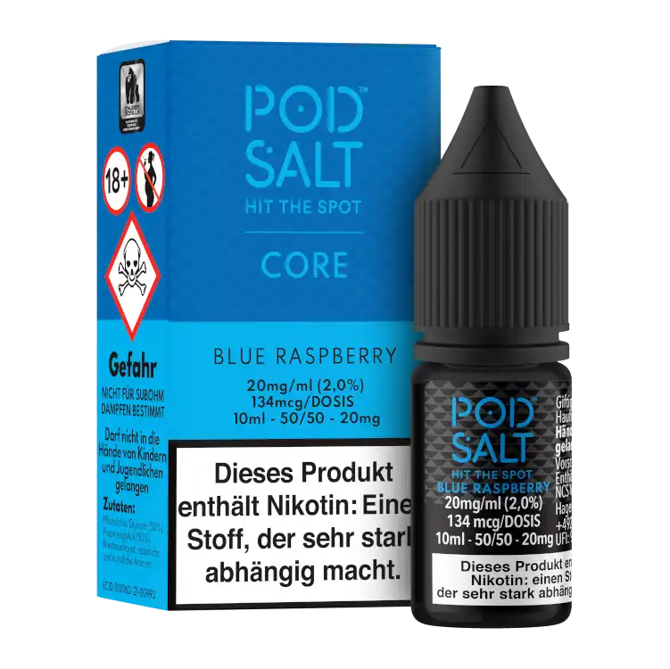 POD SALT Nikotinsalz Liquid 10 ml Blue Raspberry 20 mg
