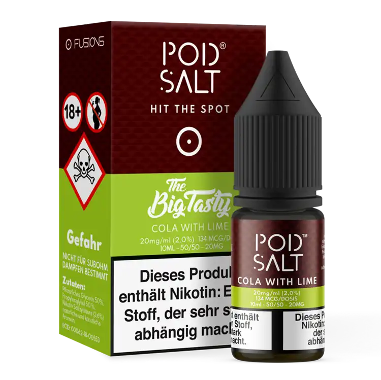 POD SALT Nikotinsalz Liquid 10 ml Cola with Lime 20 mg