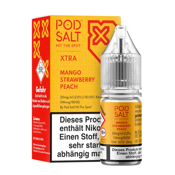 POD SALT Nikotinsalz Liquid 10 ml Mango Strawberry Peach 20 mg