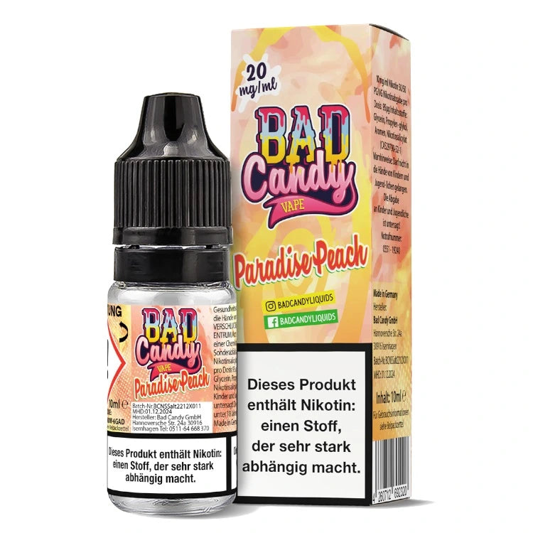Bad Candy Nikotinsalz Liquid 10ml Paradise Peach 20 mg