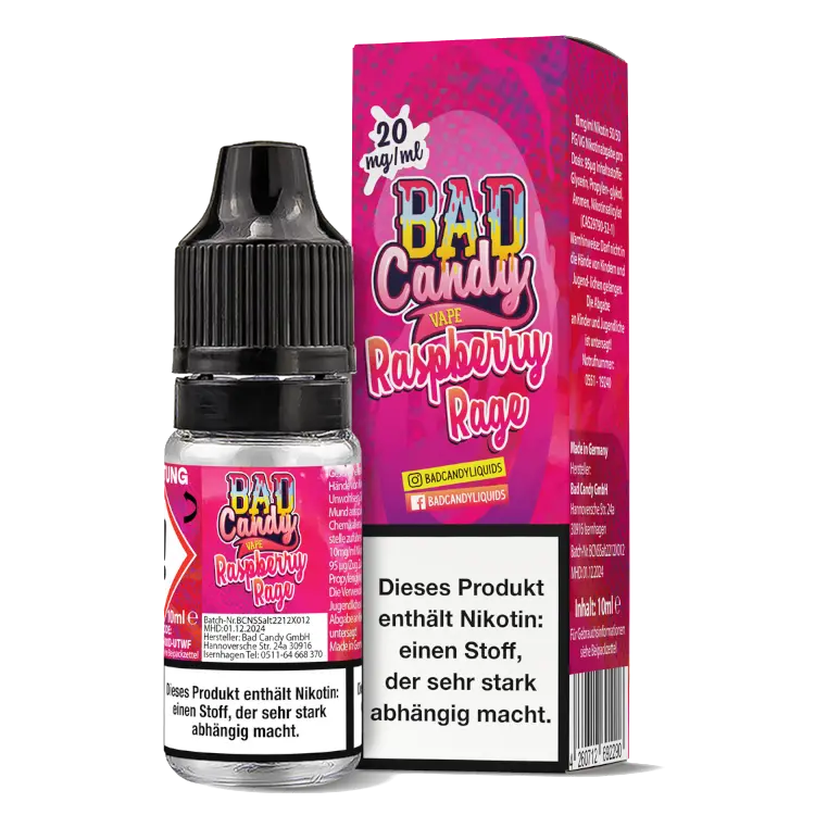 Bad Candy Nikotinsalz Liquid 10ml - Raspberry Rage