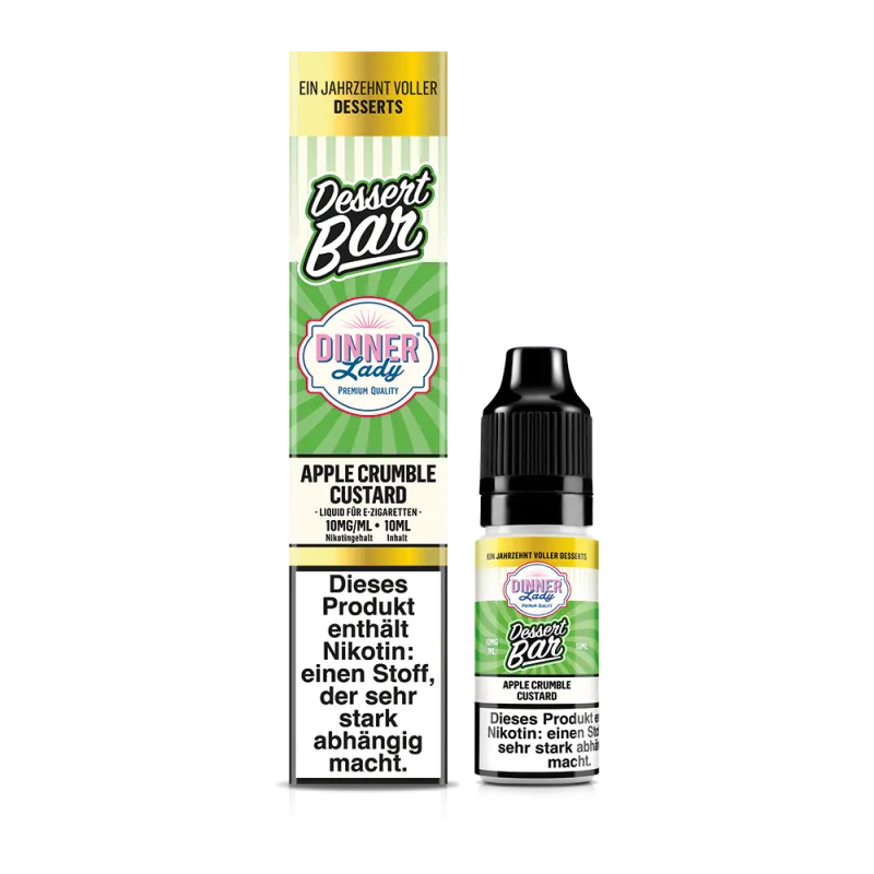 Dinner Lady Dessert Bar Nikotinsalz Liquid 10ml - Apple Crumble Custard 20mg