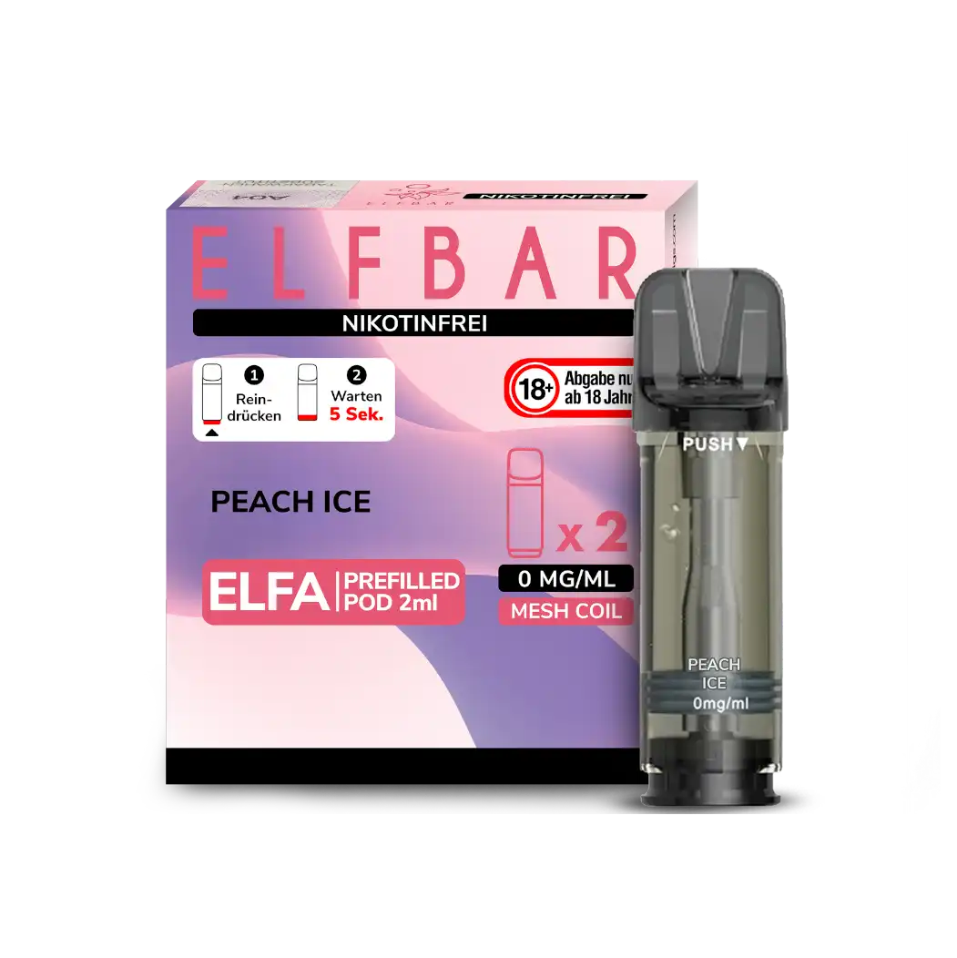 Elfbar ELFA prefilled Pod 2 Stück Peach Ice  ELFA prefilled Pod - 2 Stk. - Peach Ice nikotinfrei