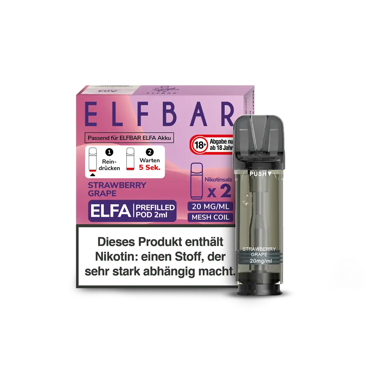 Elfbar ELFA prefilled Pod 2 Stück Strawberry Grape