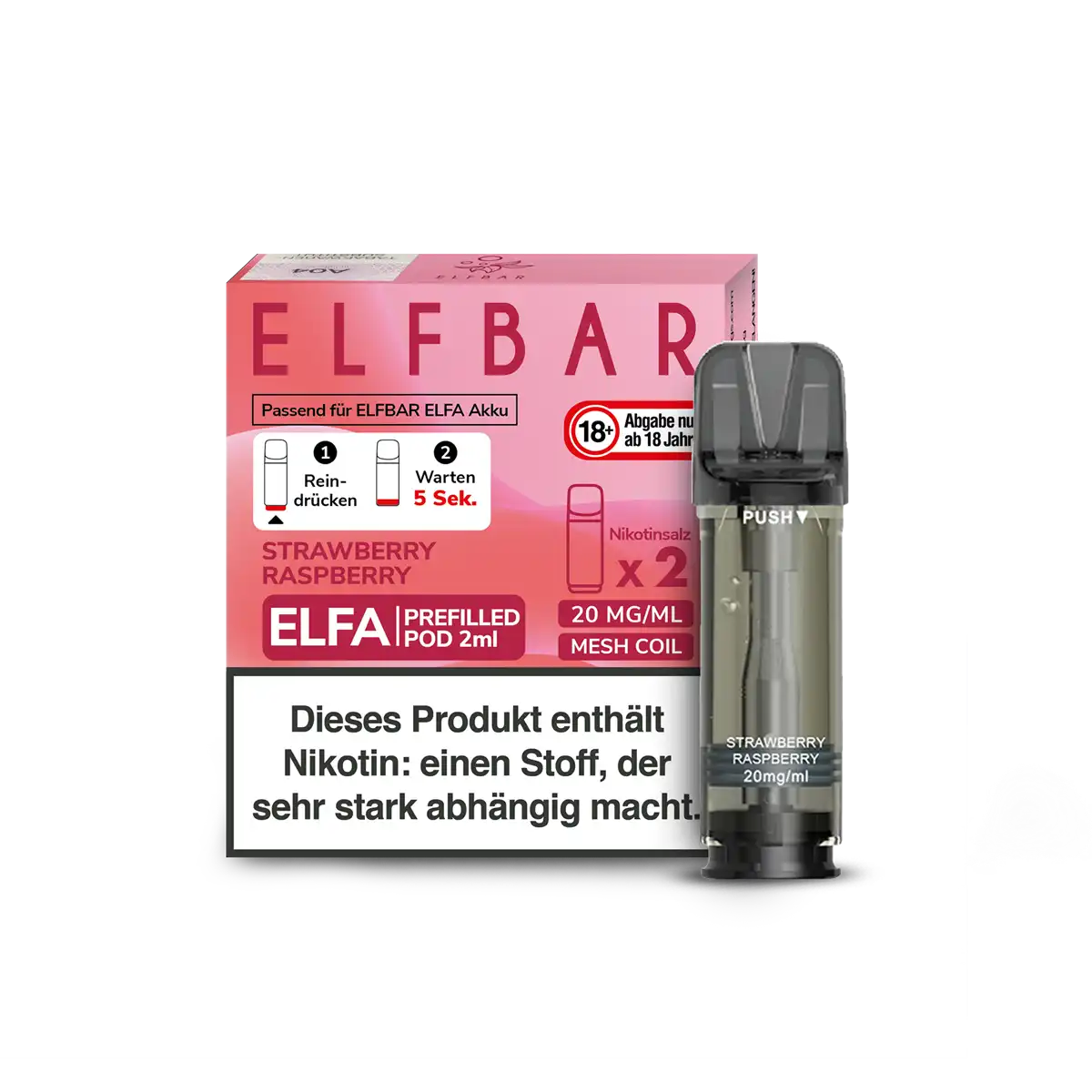 Elfbar ELFA prefilled Pod 2 Stück Strawberry Raspberry