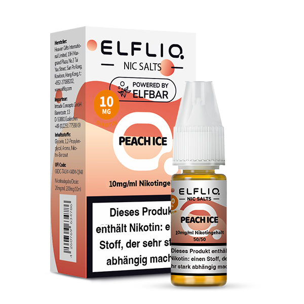 Elfbar ELFLIQ Nikotinsalz Liquid 10 ml Peach Ice 10 mg