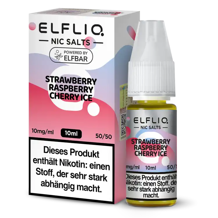 ELFLIQ Nikotinsalz Liquid 10ml - Strawberry Raspberry Cherry Ice 10mg