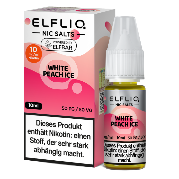 ELFLIQ Nikotinsalz Liquid 10ml - White Peach Ice 10mg