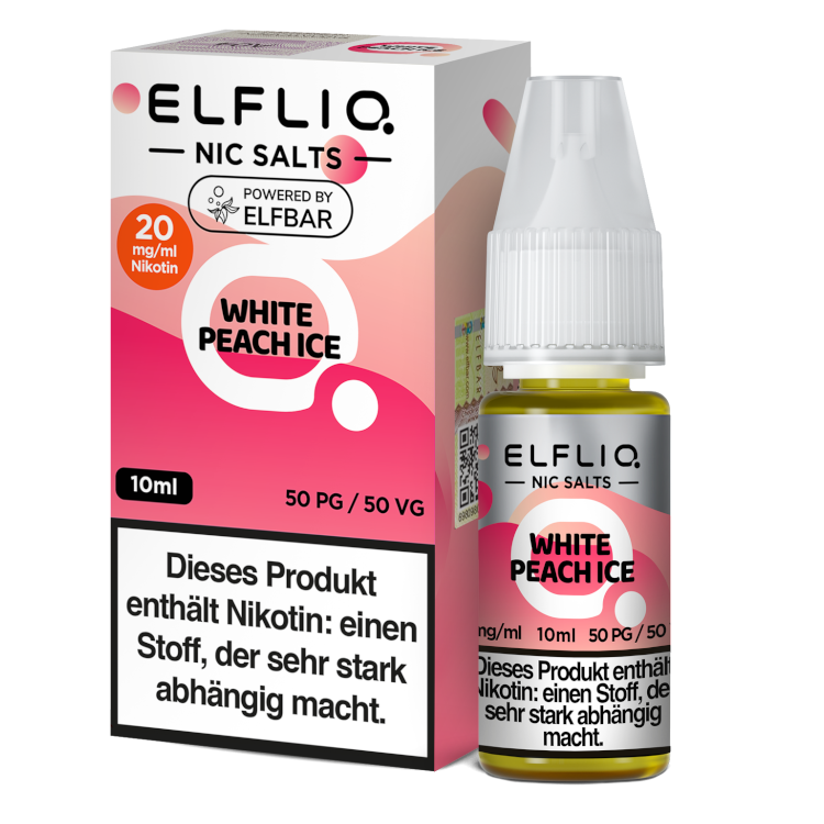 ELFLIQ Nikotinsalz Liquid 10ml - White Peach Ice 20mg