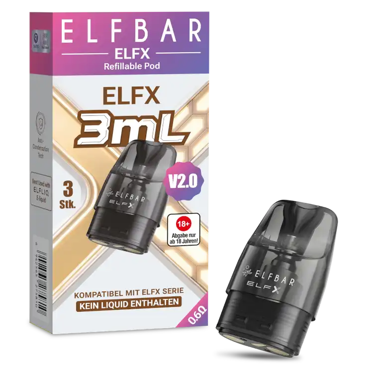 Elfbar-ElfX V2 3ml Pod - 3 Stueck 0.6 Ohm