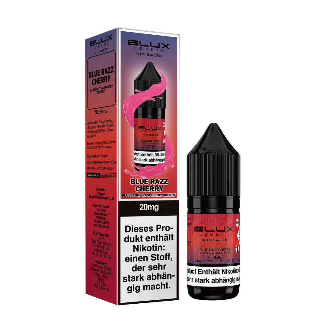 Elux Nikotinsalz Liquid 10ml - Blue Razz Cherry 20mg