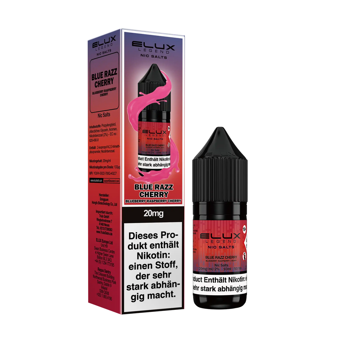 Elux Nikotinsalz Liquid 10ml - Blue Razz Cherry 20mg