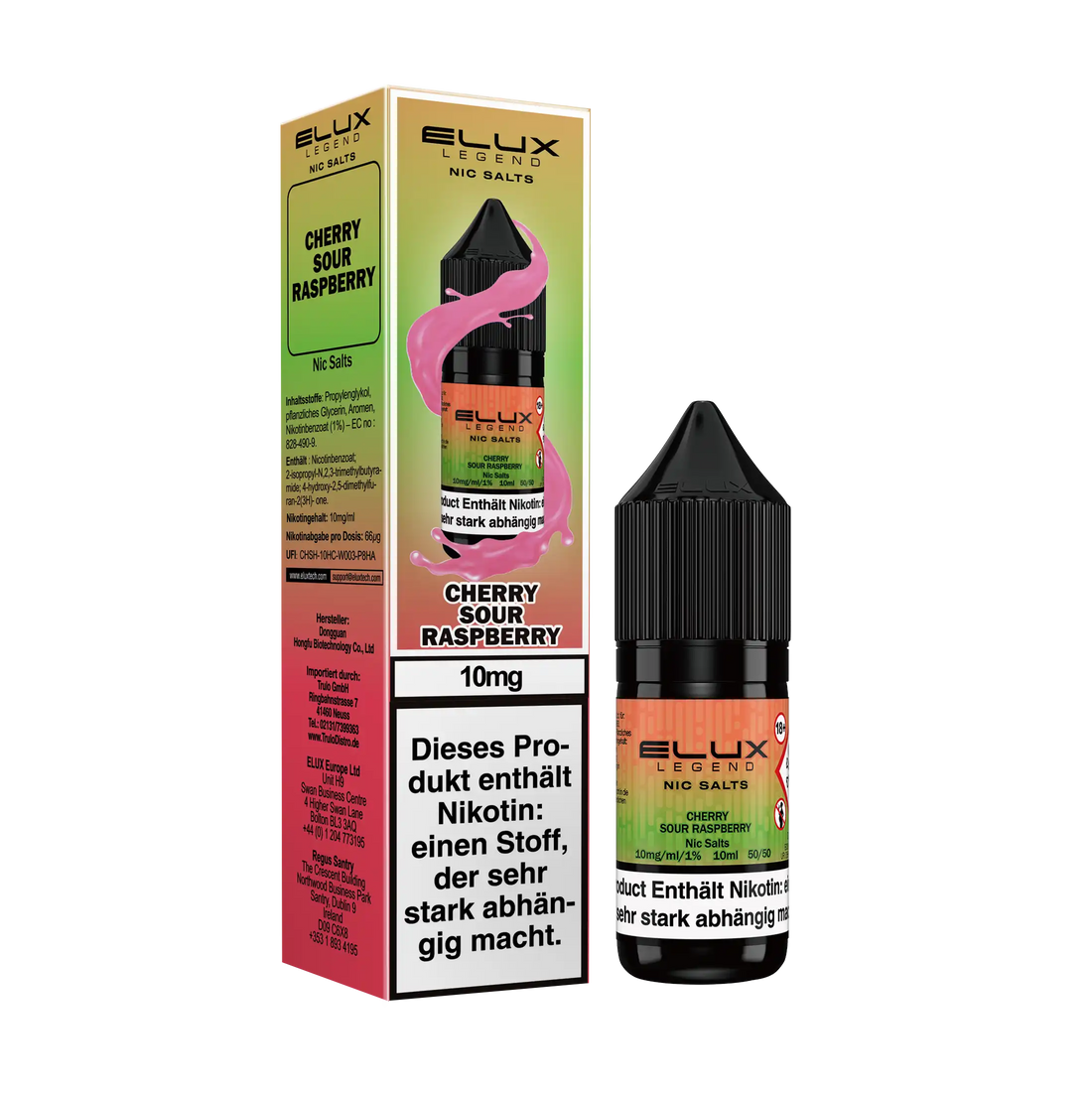 Elux Nikotinsalz Liquid 10ml - Cherry Sour Raspberry 10mg