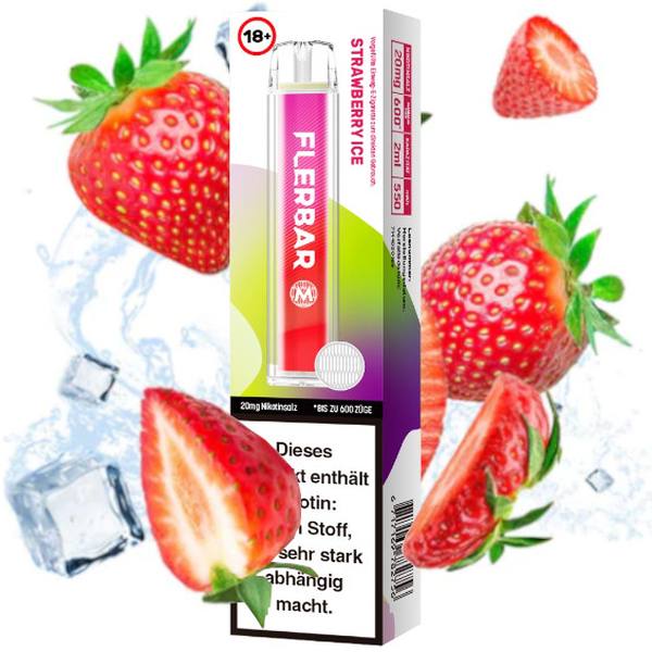 Einweg E-Zigarette Flerbar M600 Strawberry Ice