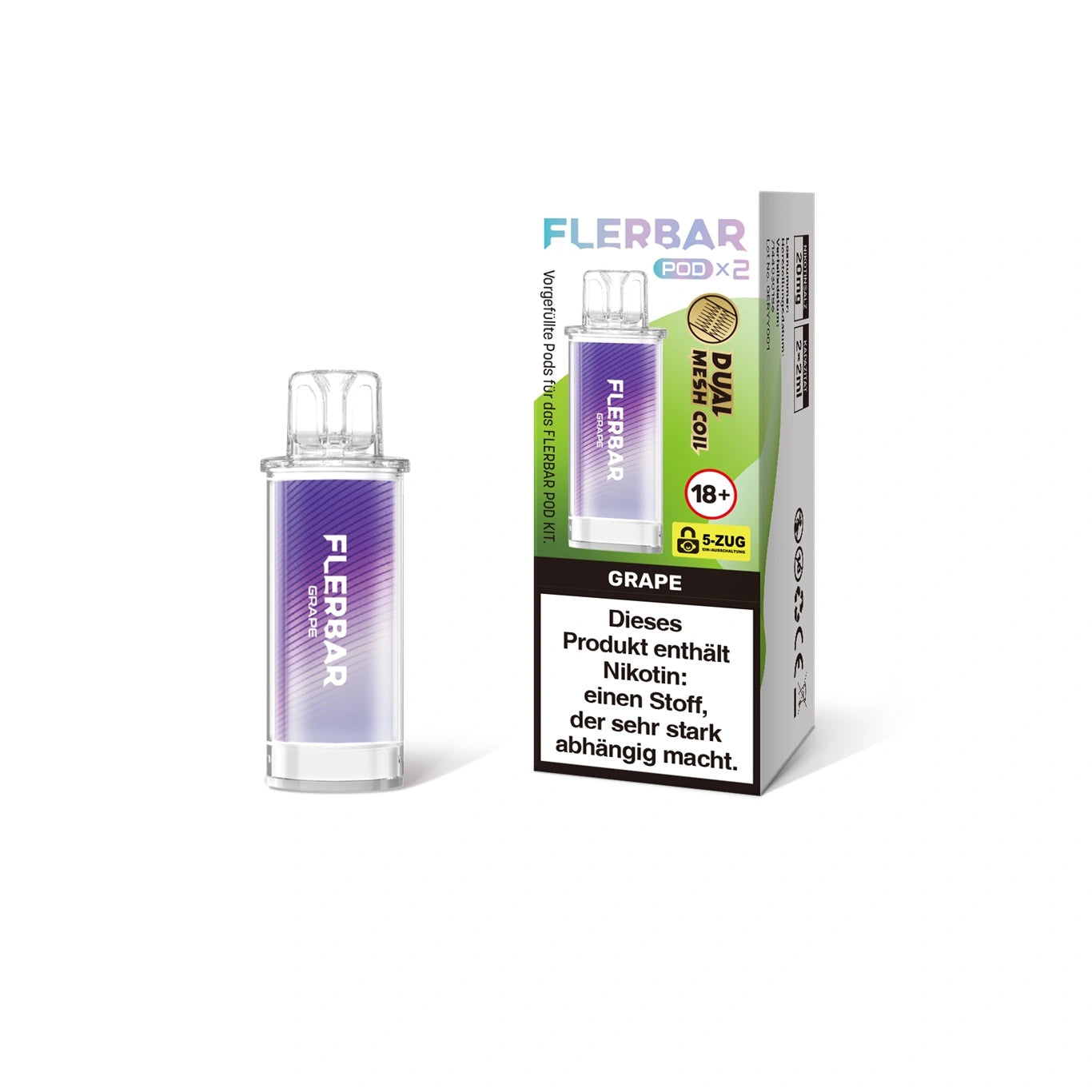 Flerbar prefilled Pod 2 Stück Grape