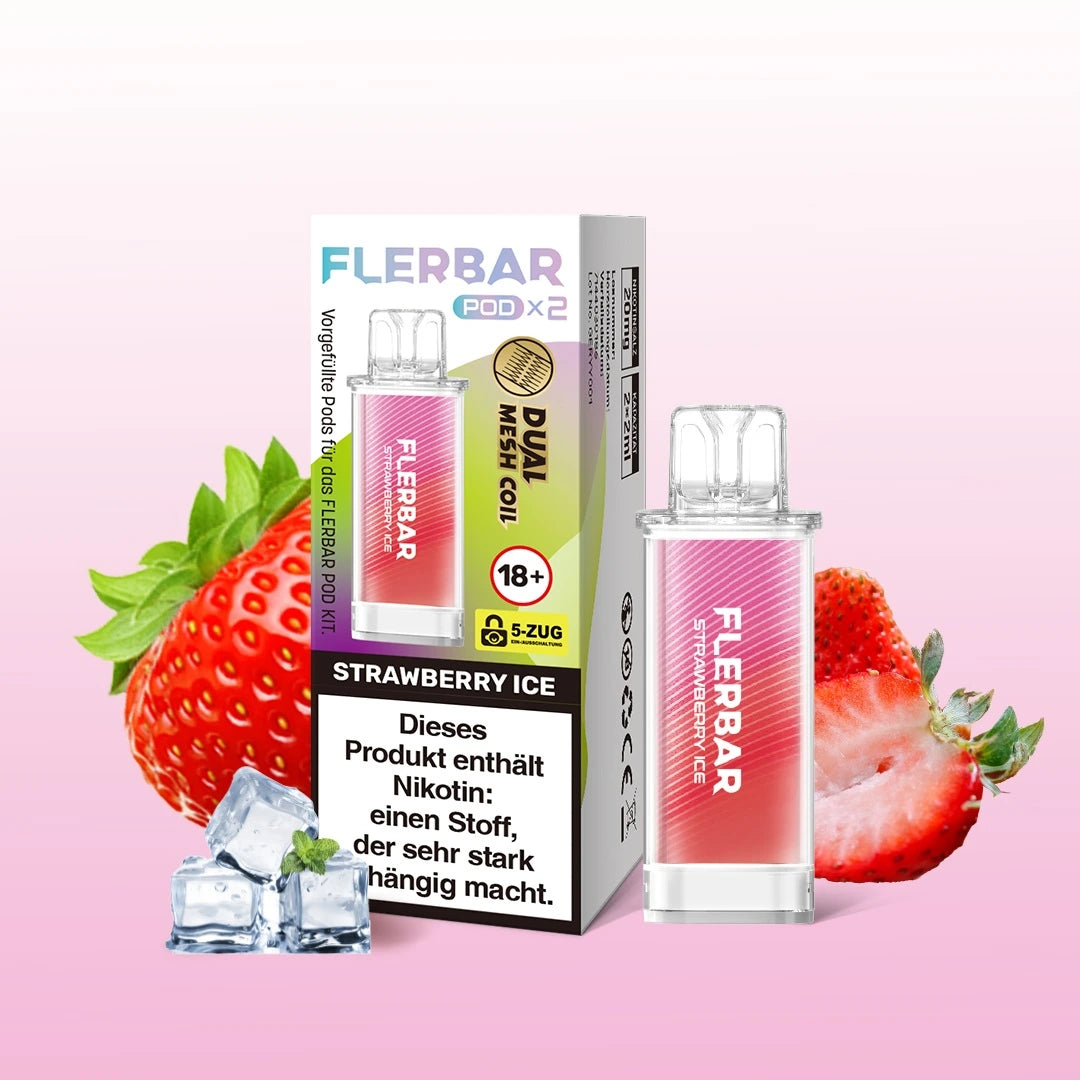 Flerbar prefilled Pod 2 Stück Strawberry Ice