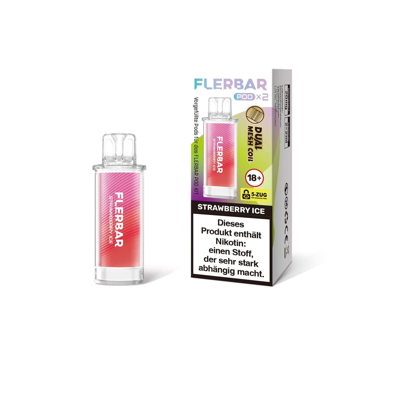 Flerbar prefilled Pod 2 Stück Strawberry Ice