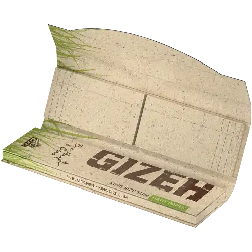 Gizeh King Size Slim Hanf Papes plus Tips offen