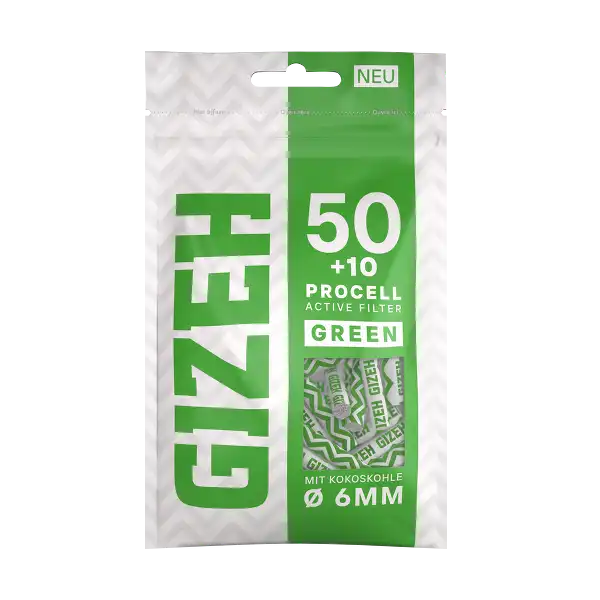 Gizeh ProCell Active Filter Green 6mm - 50 + 10er