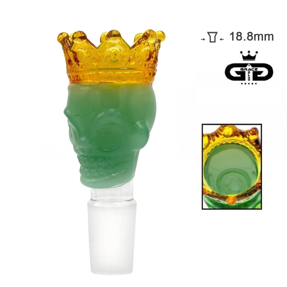 Grace Glass Totenkopf Koenig Bong Kopf Schliff: 18.8 mm - Weiß