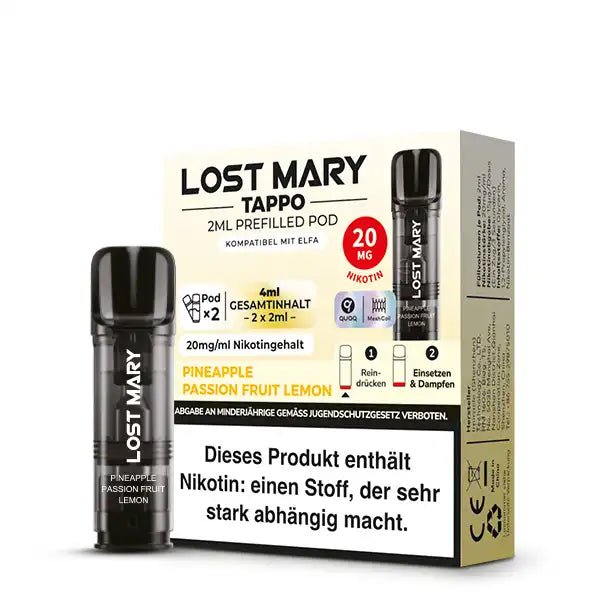 Lost Mary TAPPO prefilled Pod - 2 Stk. - Pineapple Passion Fruit Lemon