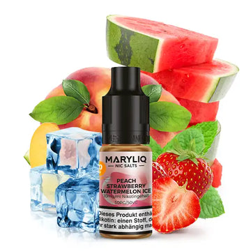 MARYLIQ Nikotinsalz Liquid 10ml - Peach Strawberry Watermelon Ice