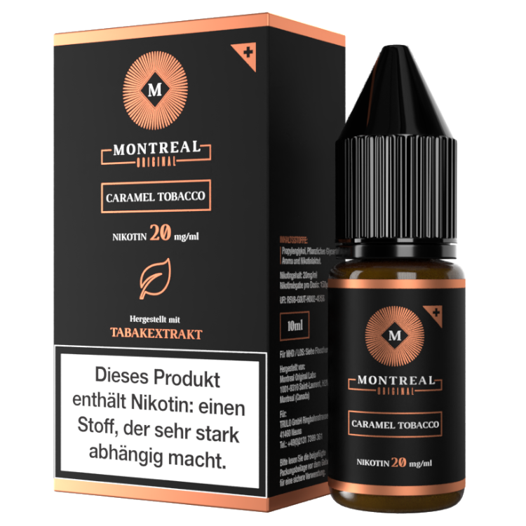 Montreal Original Nikotinsalz Liquid 10ml - Caramel Tobacco 20mg