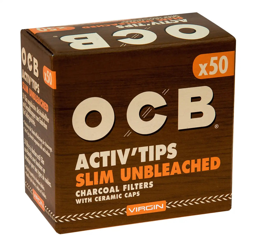 OCB Activ' Tips Slim 7mm - 50 Stück - unbleached