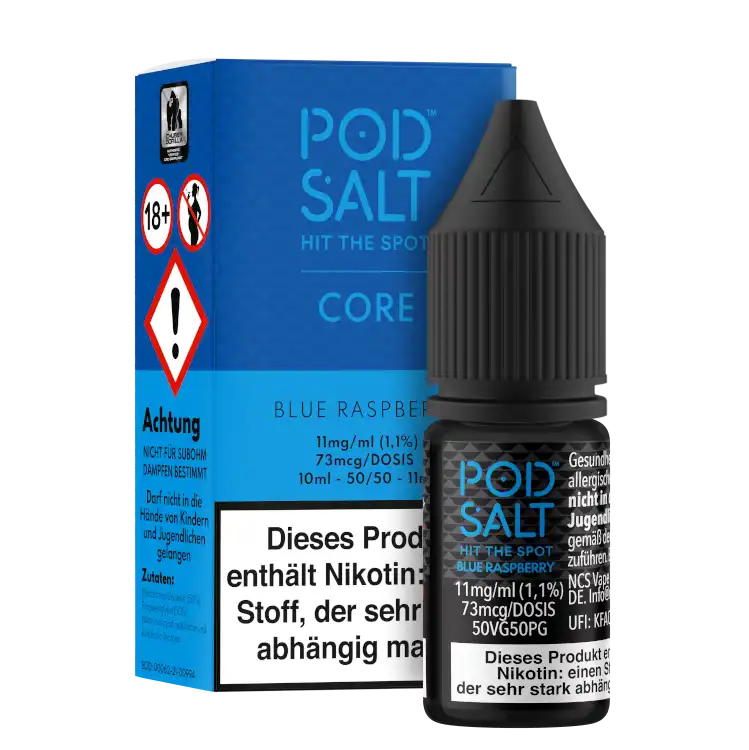 POD SALT Nikotinsalz Liquid 10 ml Blue Raspberry 11 mg