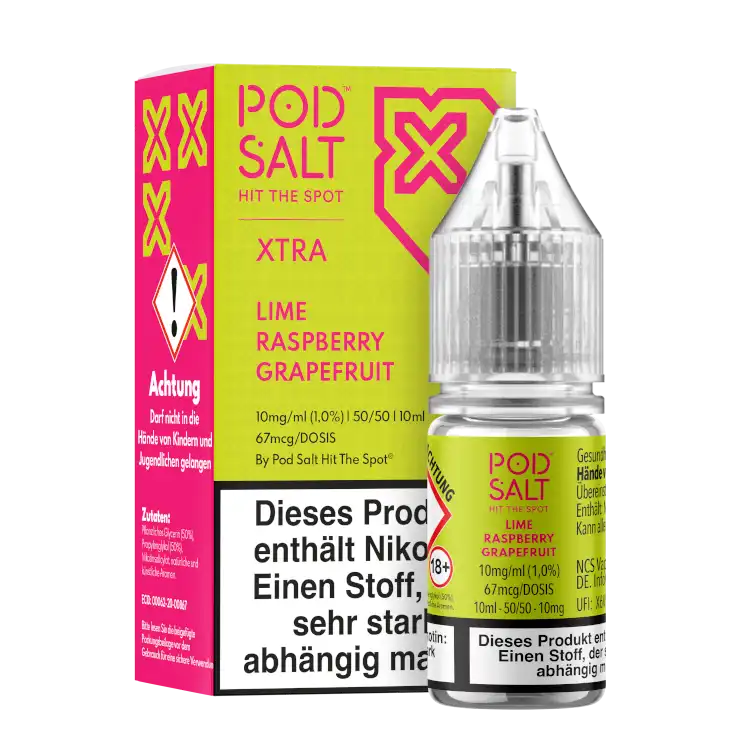 POD SALT Nikotinsalz Liquid 10 ml Lime Raspberry Grapefruit 10 mg