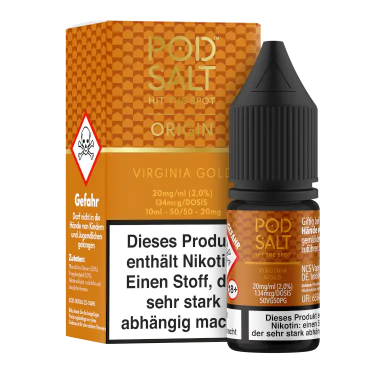 POD SALT Nikotinsalz Liquid 10ml - Virginia Gold Shisha Revolution POD SALT Nikotinsalz Liquid 10ml - Virginia Gold Shisha Revolution