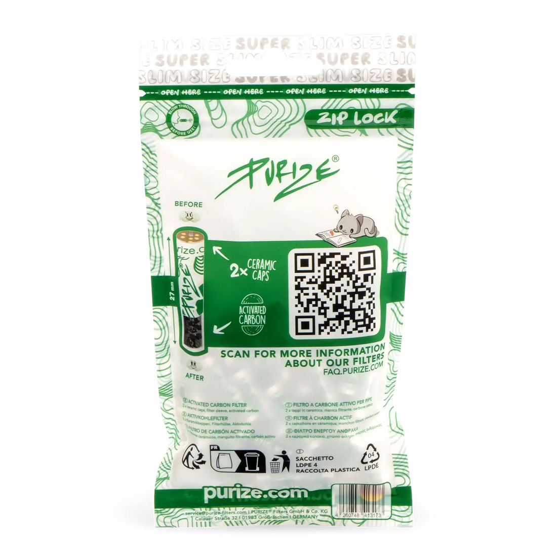 Purize Aktivkohlefilter Super Slim - 50 Stück im Beutel