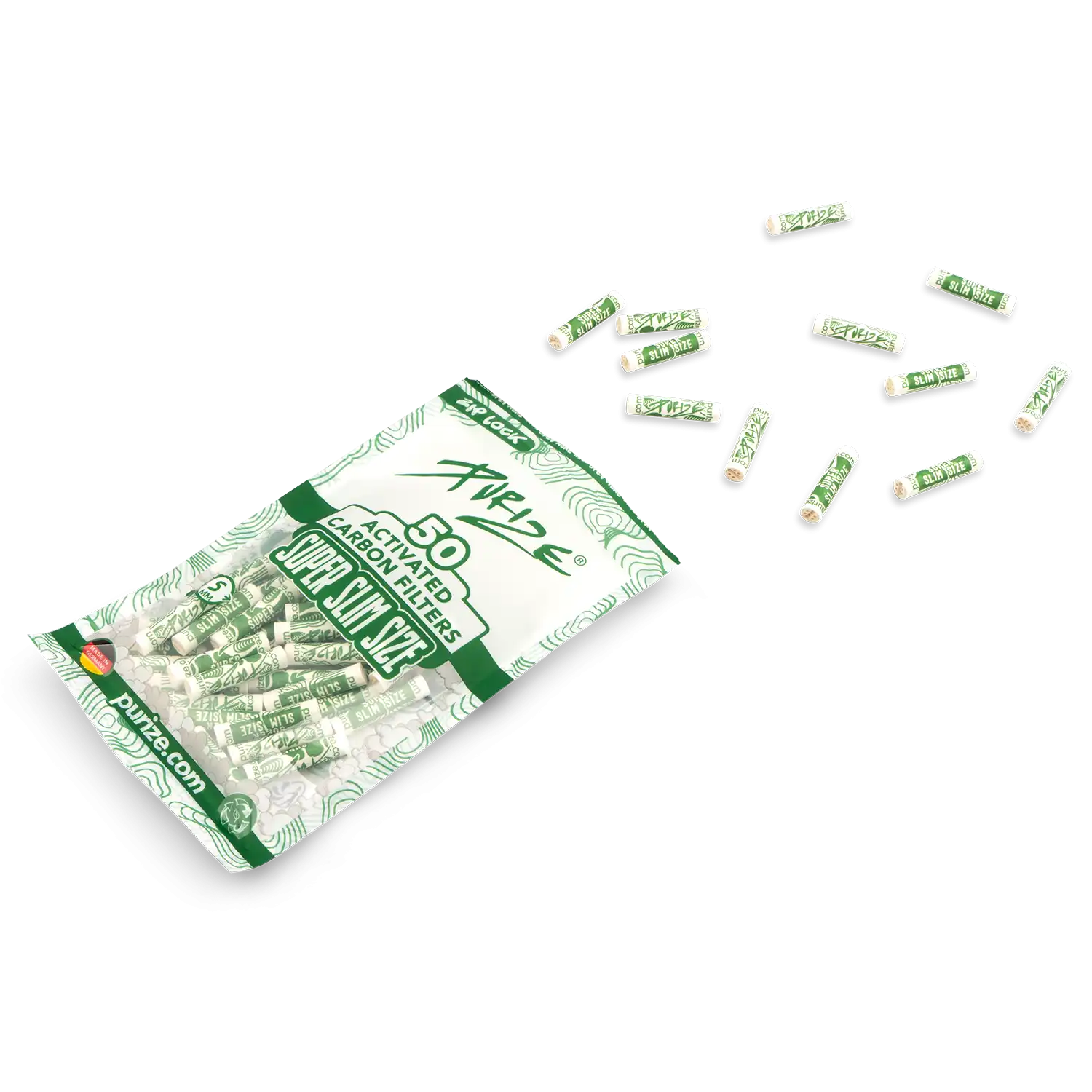 Purize Aktivkohlefilter Super Slim - 50 Stück im Beutel
