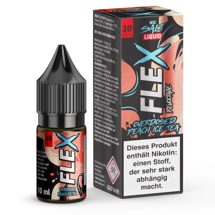 Revoltage Flex Nikotinsalz Liquid 10ml - Peach Ice Tea 20 mg