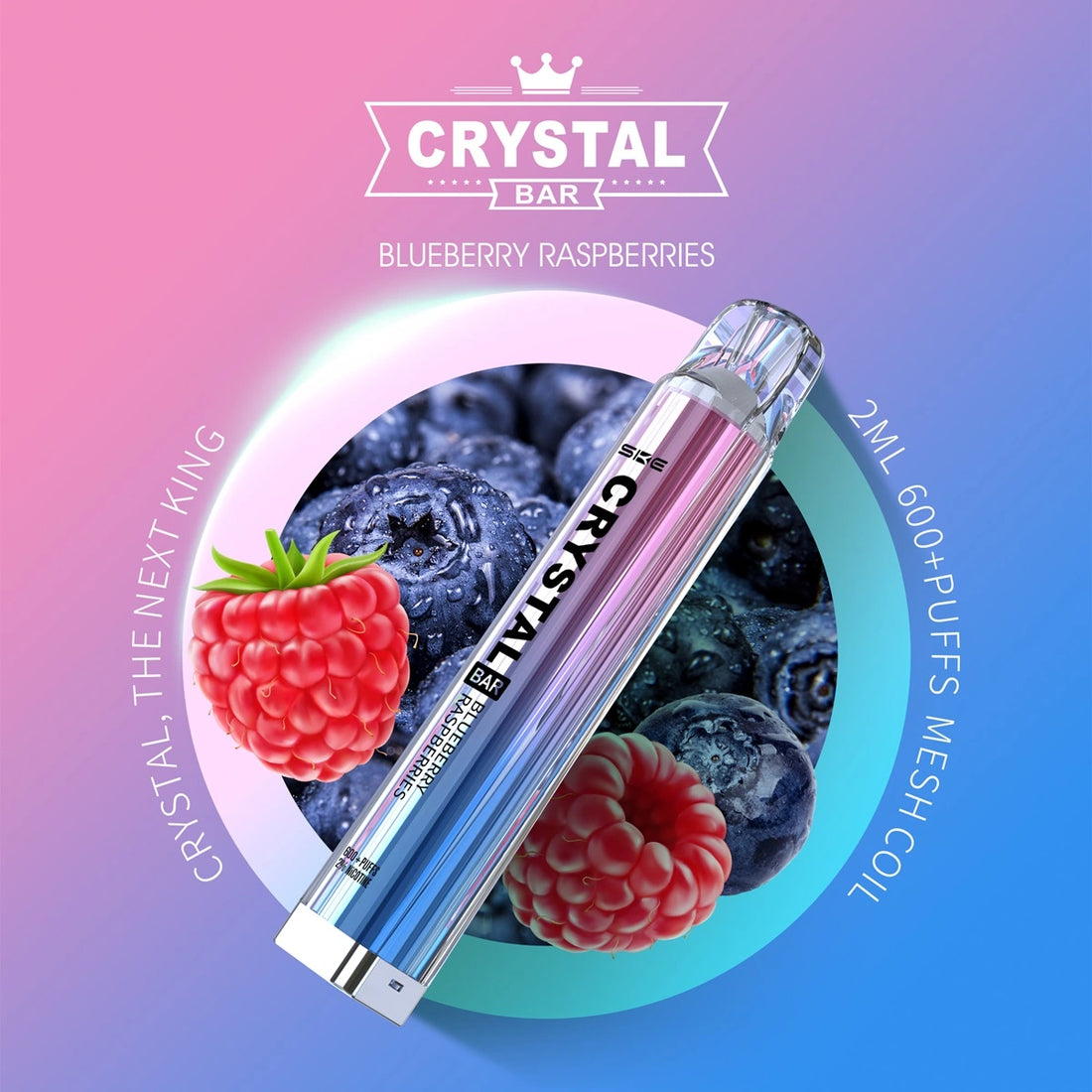 Einweg E-Zigarette SKE Crystal Bar 600 Blueberry Raspberries