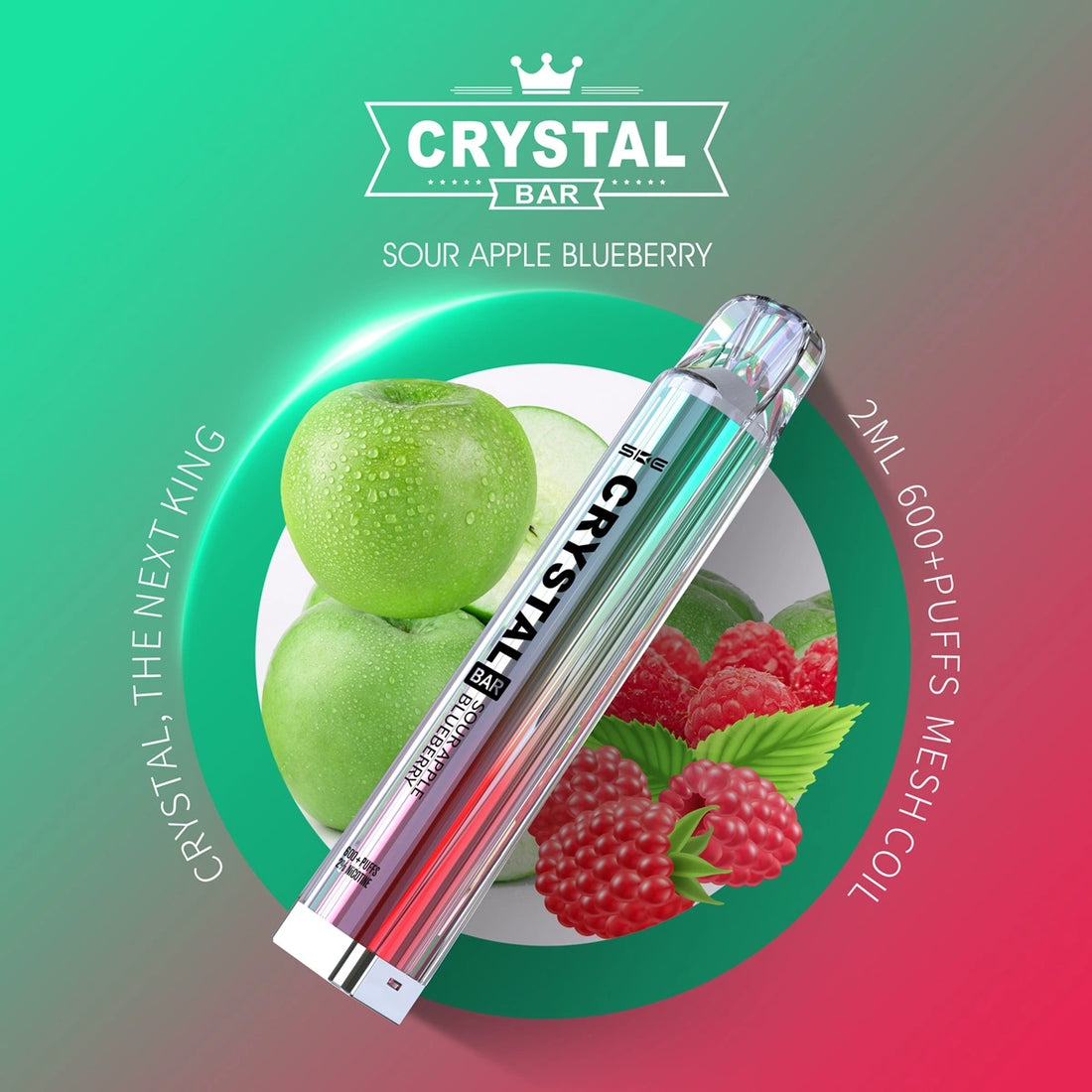 Einweg E-Zigarette SKE Crystal Bar 600 Sour Apple Blueberry
