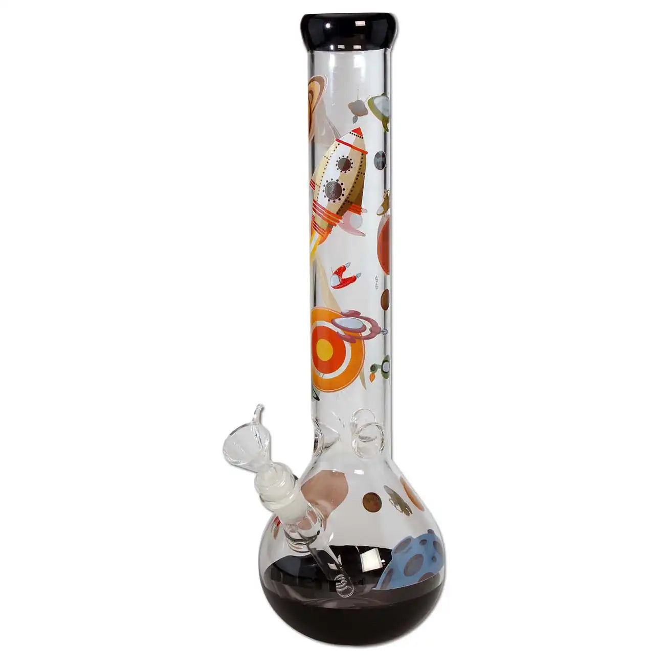 Space Ship Kolbenbong Schwarz 39cm - Schliff: 14.5 / 18.8mm