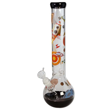 Space Ship Kolbenbong Schwarz 39cm - Schliff: 14.5 / 18.8mm