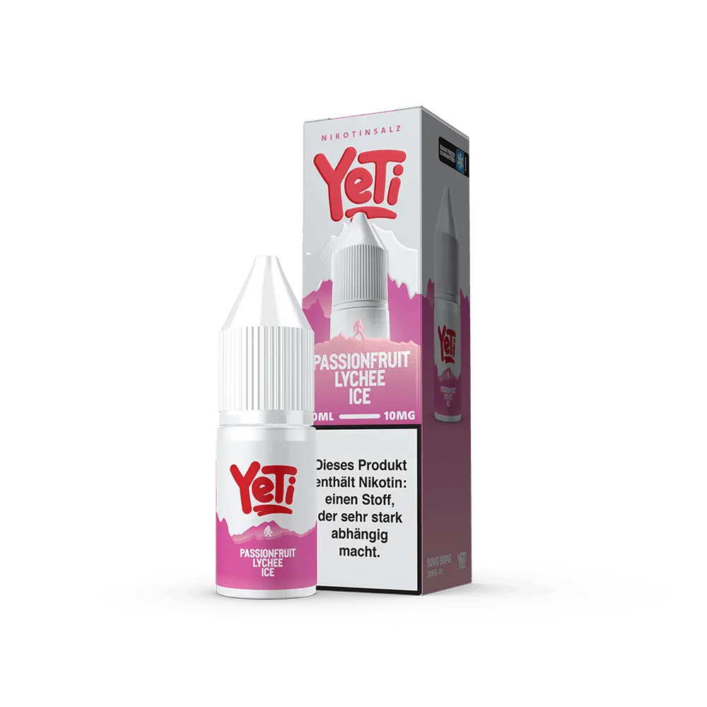 Yeti Nikotinsalz Liquid 10ml - Passionfruit Lychee Ice 10mg